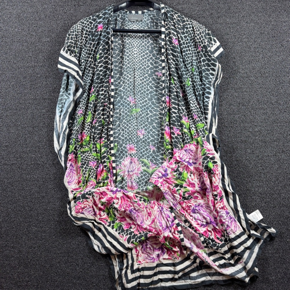 Anthropologie Mixed Print Kimono Wrap Women's One Size Floral Snakeskin Stripe